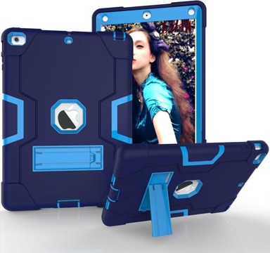 NIKCORP Oklopna maska za iPad 9,7" (2017/2018) s ugrađenim postoljem, plava